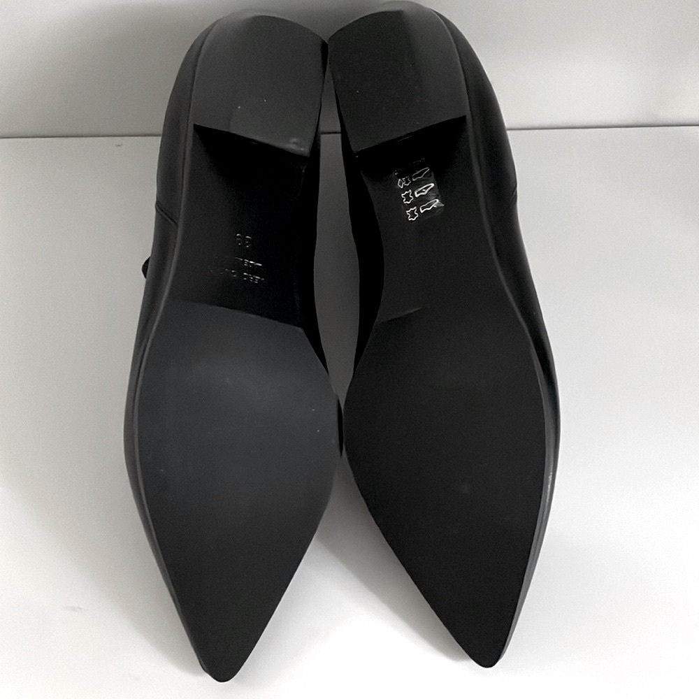 Black Leather Ankle Boots 8.5 - Picture 6 of 9